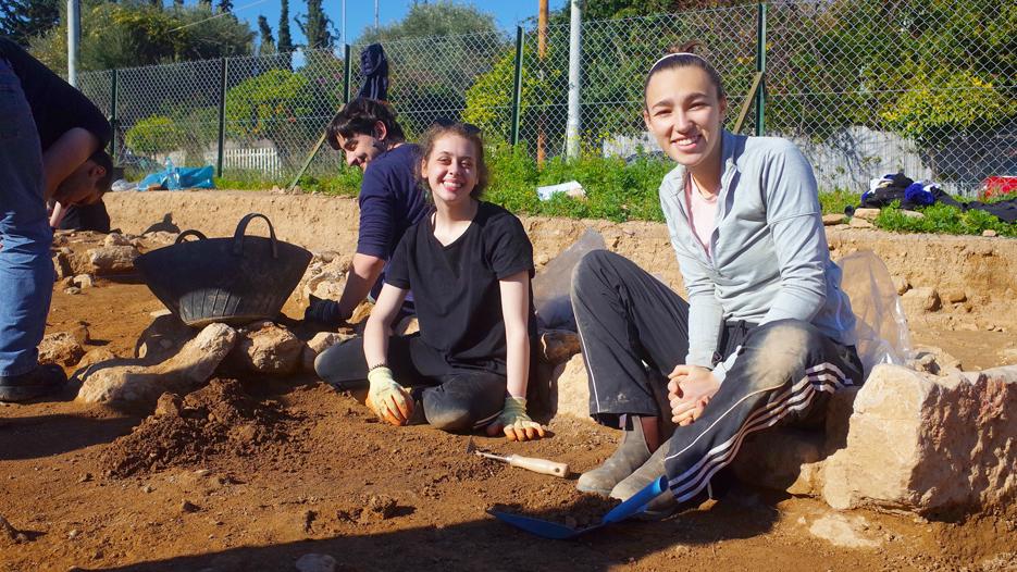 Zoe Ousouljoglou works on an archaeological site in Greece